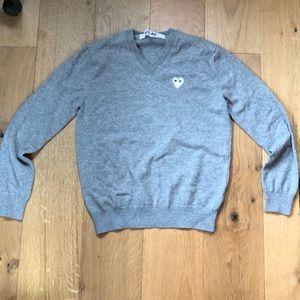 CDG Size Large Gray Long Sleeve Sweater